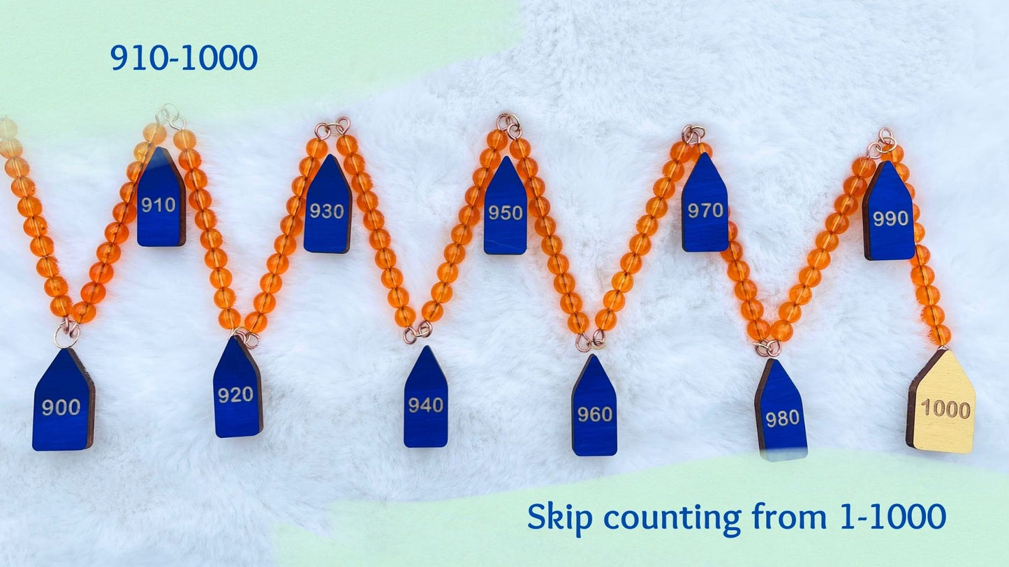Montessori Math Skip Counting by 10 Golden Bead Chain