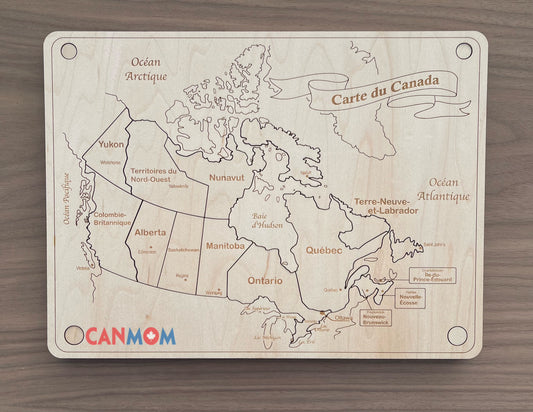 Canadian puzzle map French and English version | Carte du Canada