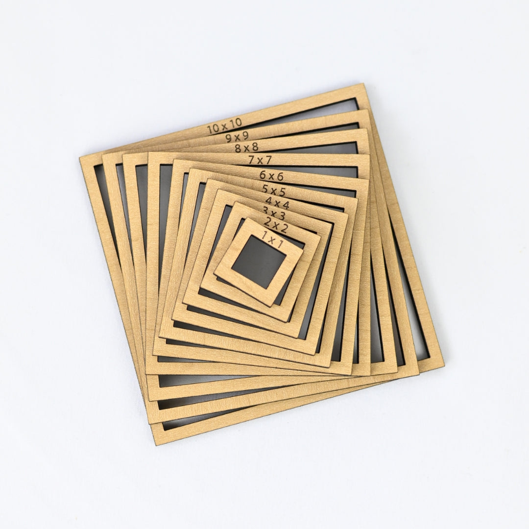 Montessori Bead Squares with Wooden Tiles | Master Square Numbers & Early Algebra Skills