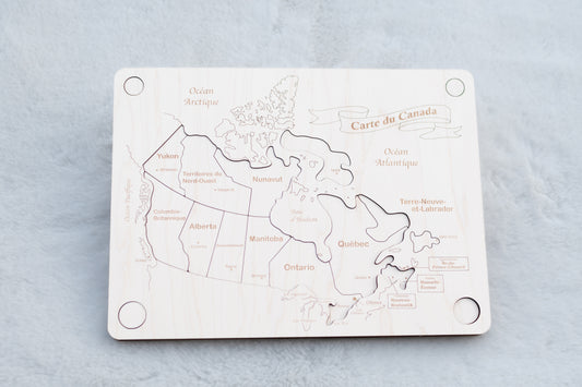 Canadian puzzle map French and English version | Carte du Canada