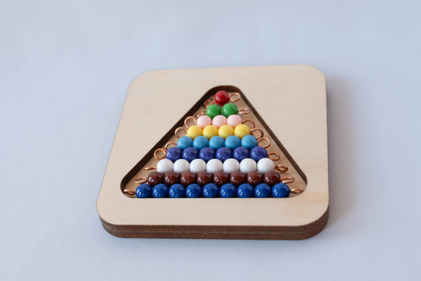 Montessori numbers bead bars with natural wooden tray