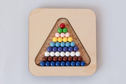 Montessori numbers bead bars with natural wooden tray