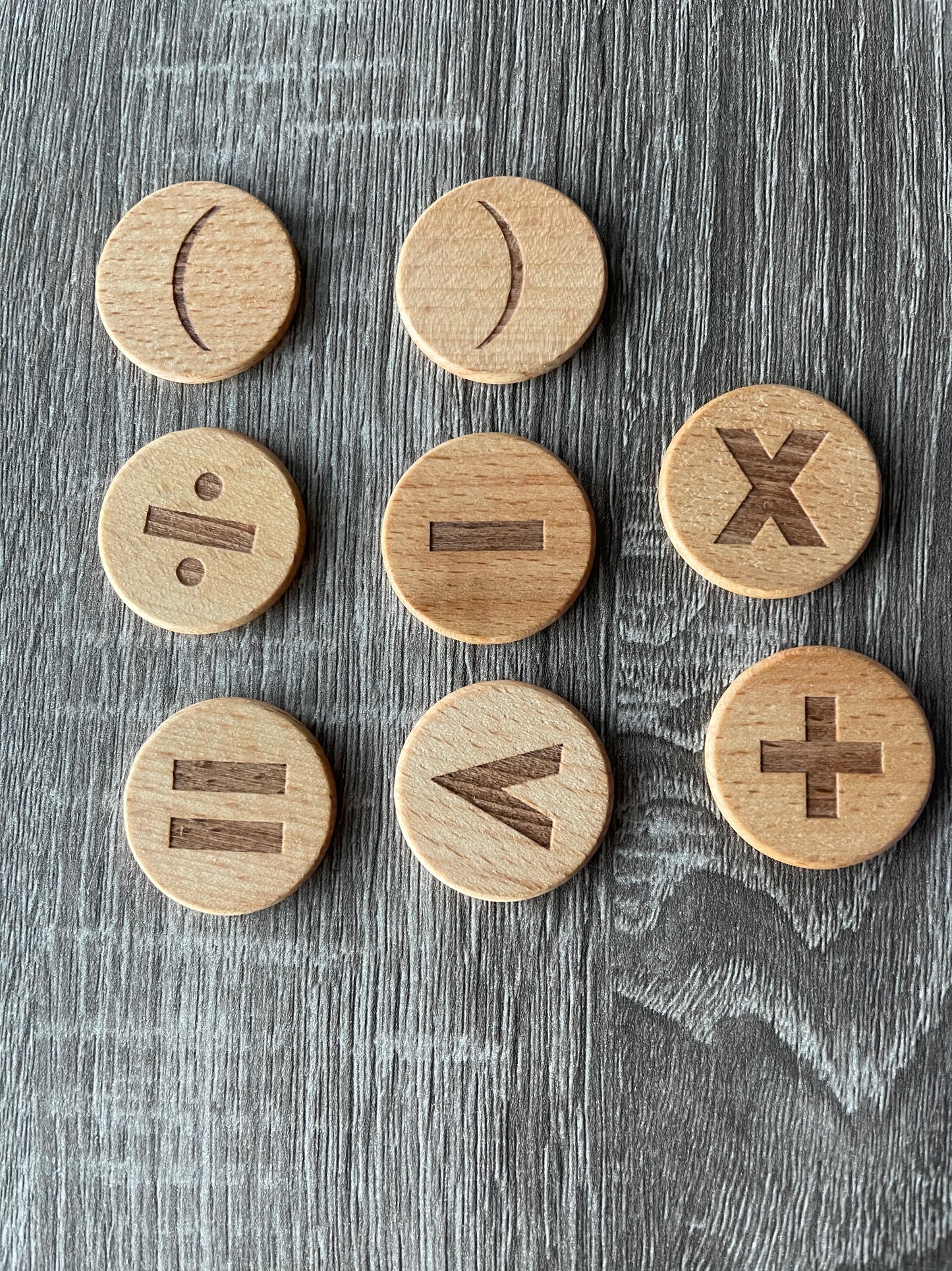Natural Wood Math Symbols | Montessori Math Manipulatives for Kids