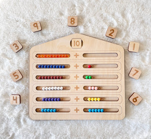 Montessori numbers bead bars with natural wooden tray – CANMOM