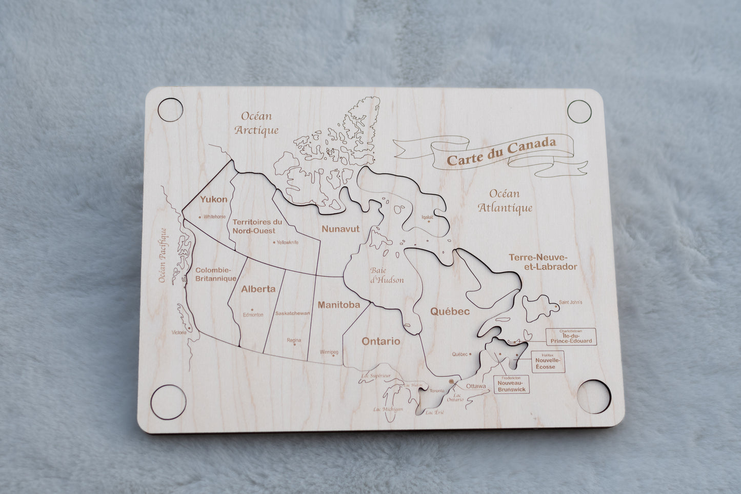 Canadian puzzle map French and English version | Carte du Canada