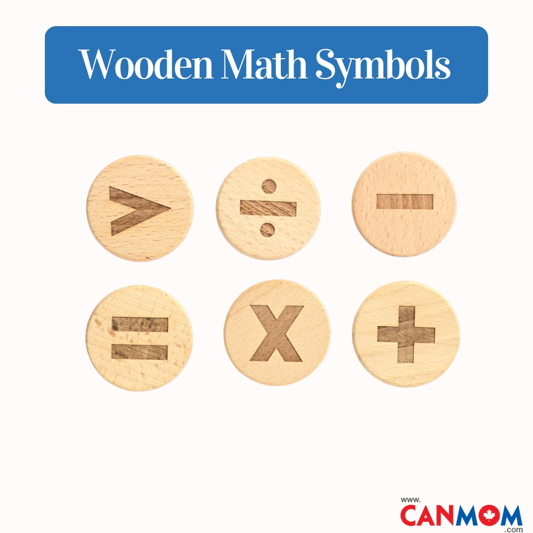 Natural Wood Math Symbols | Montessori Math Manipulatives for Kids