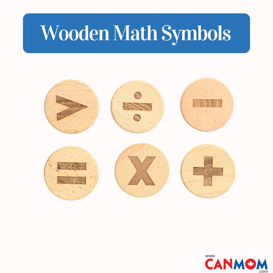 Natural Wood Math Symbols | Montessori Math Manipulatives for Kids