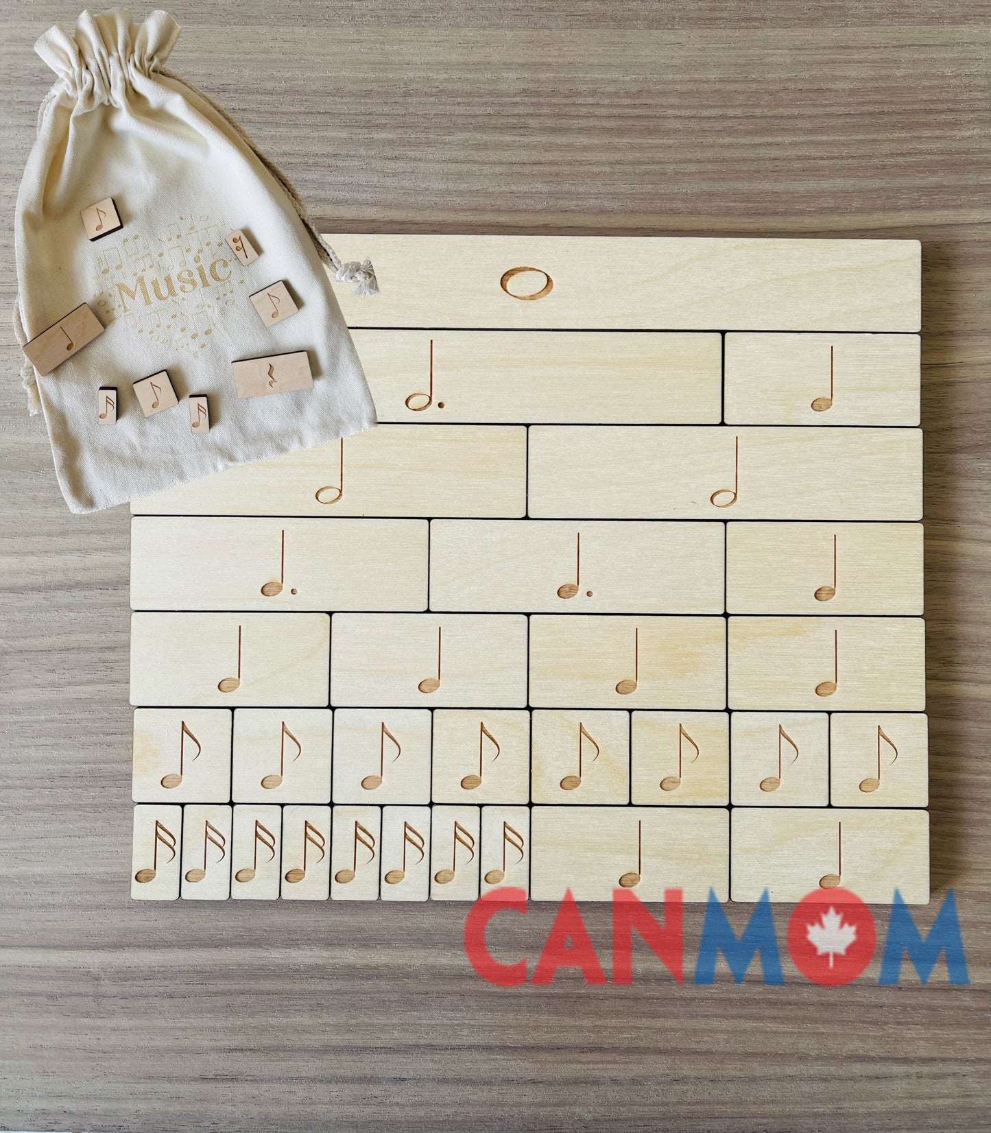 Montessori inspired music notes learning toy | Suzuki piano learning tools - two sided