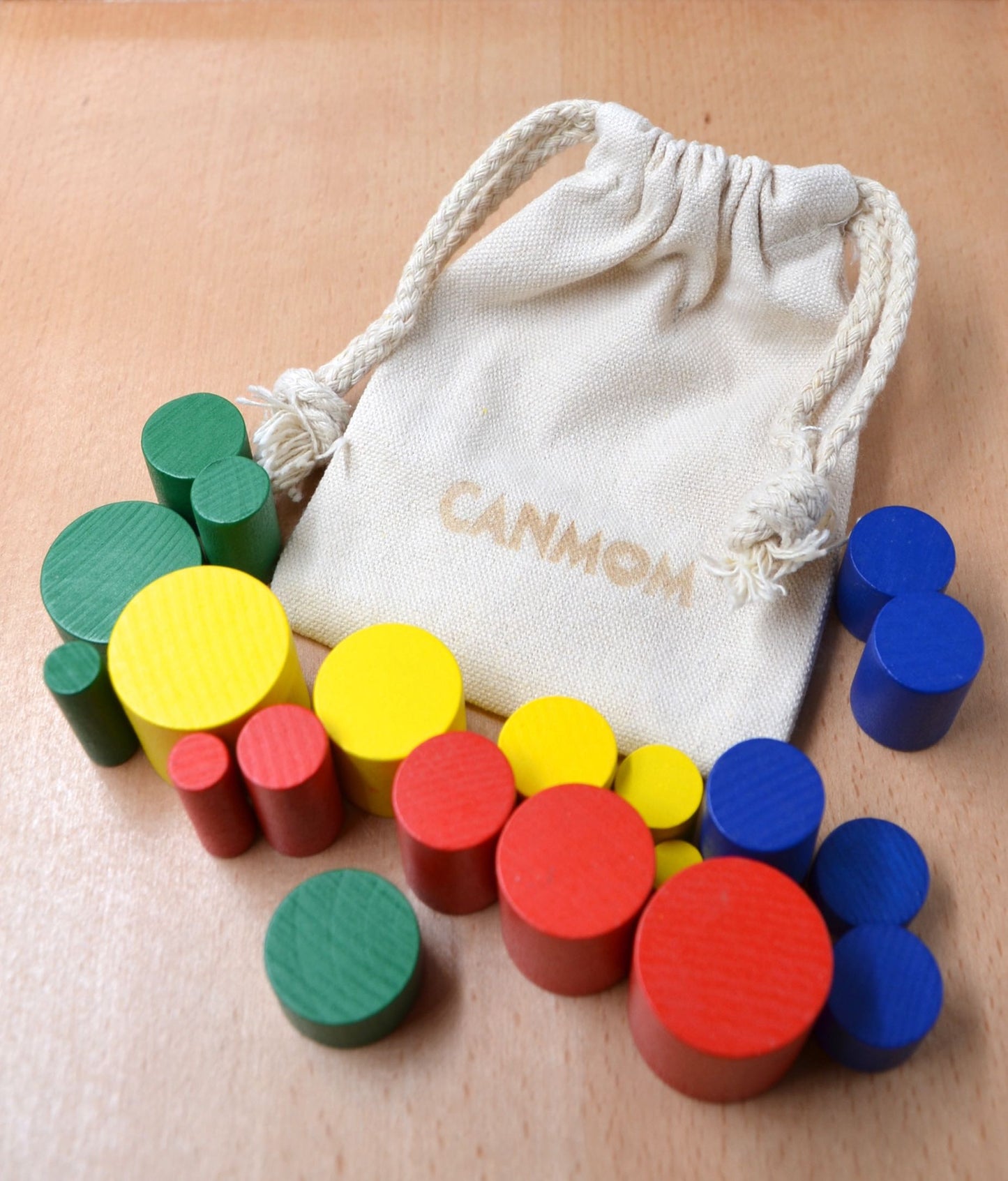 Wooden learning toy / Montessori Knobbed and knobless cylinder block Set / Preschooler learning puzzle / education toy /