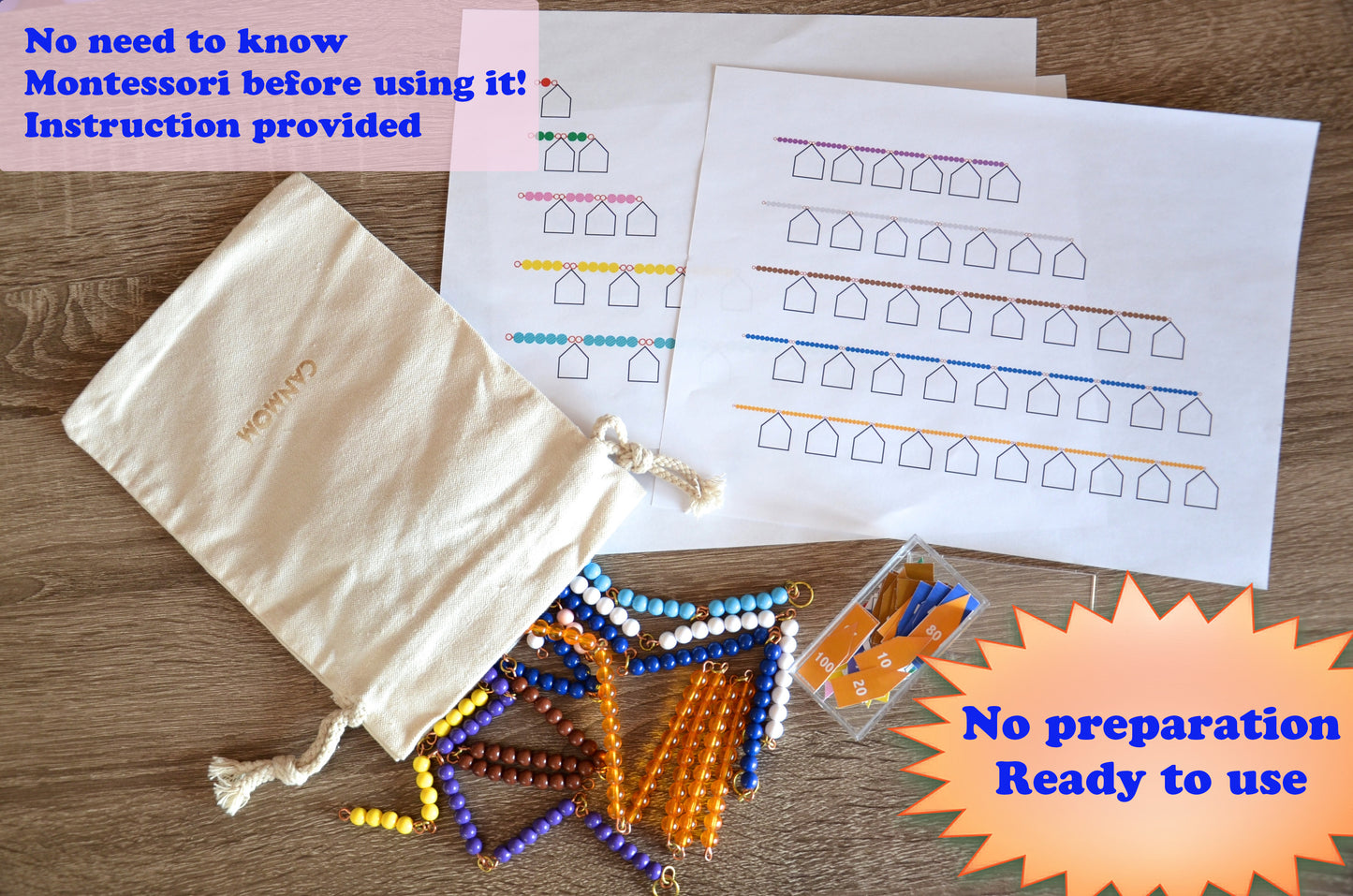 Montessori learn multiplication math toy, skip counting