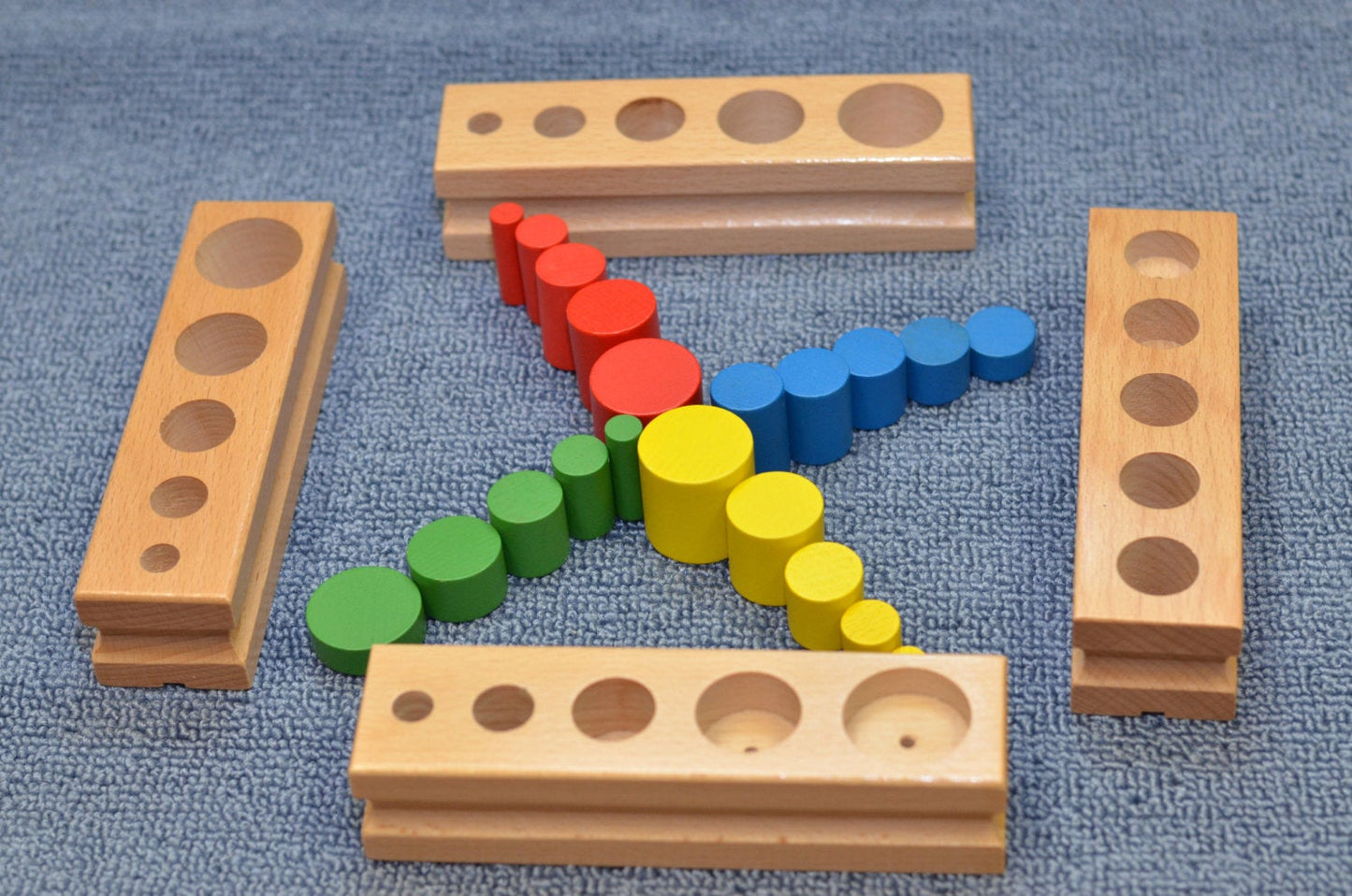 Montessori wooden educational puzzle / knobless cylinders set / kids gift / summer learning toy / kids busy bag