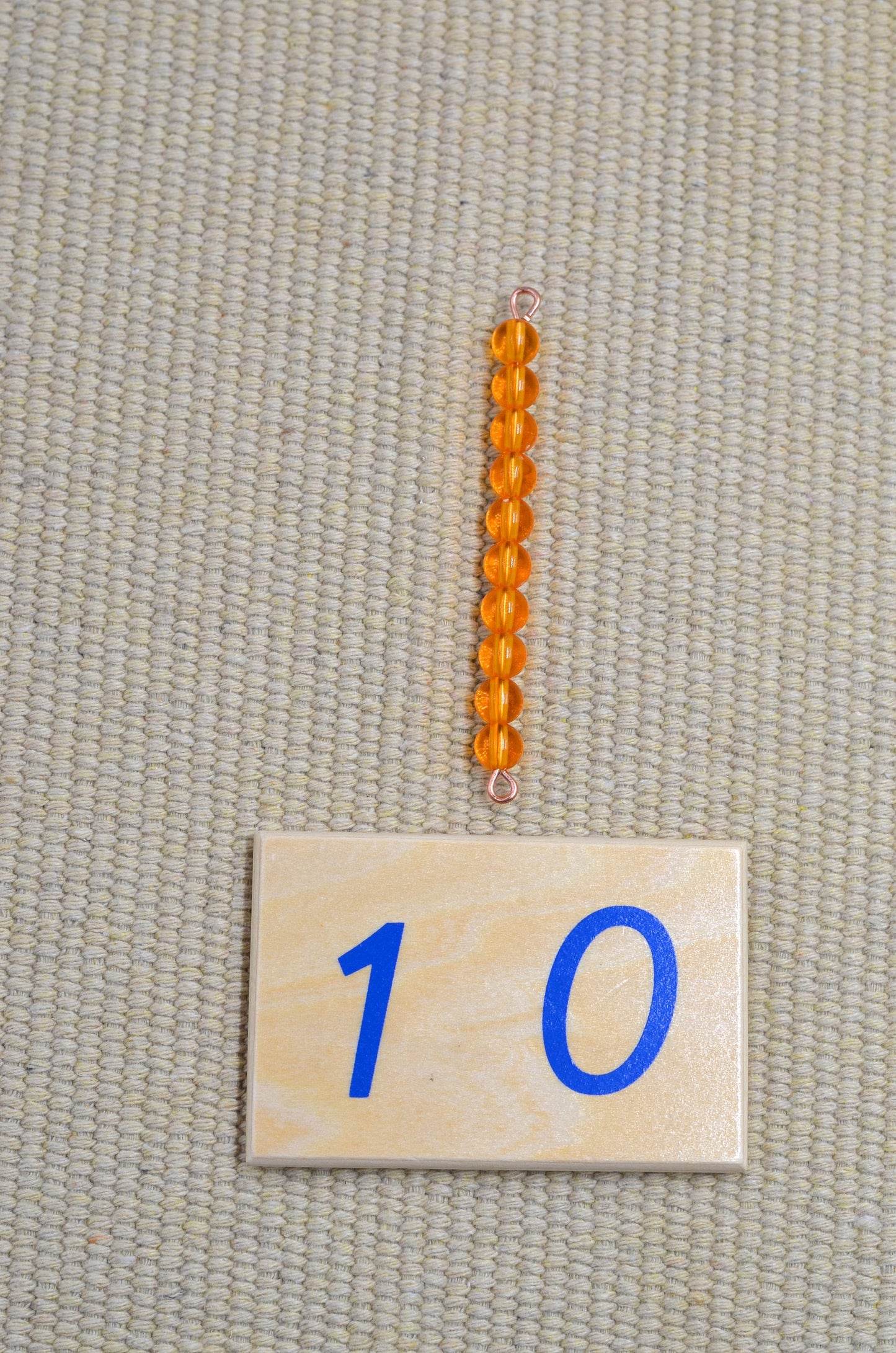Montessori ten golden bead bars with wooden numbers / Montessori Math / Montessori toys / preschooler puzzle / gift for children