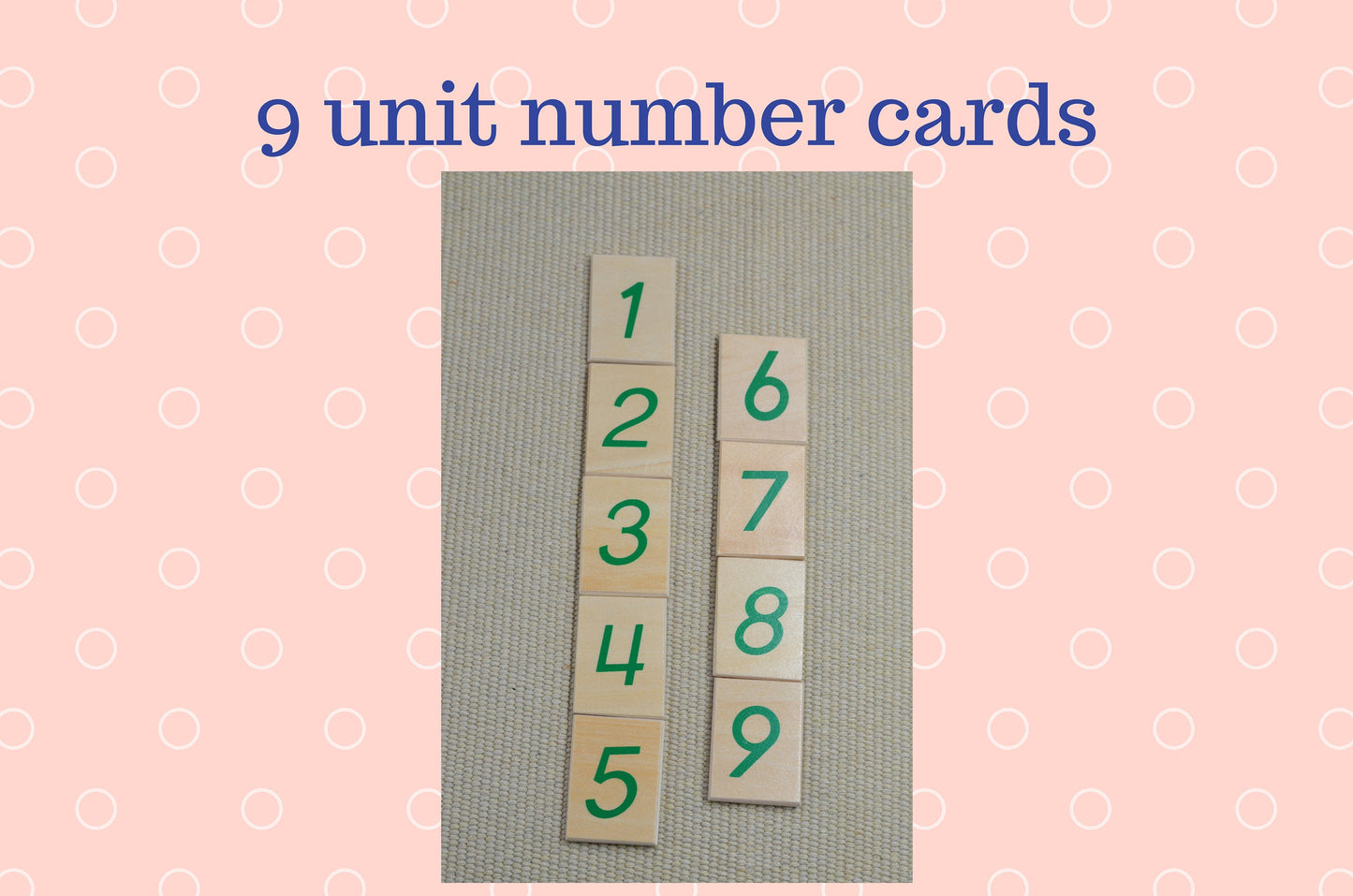 Montessori learn number bead bars set with wooden number card