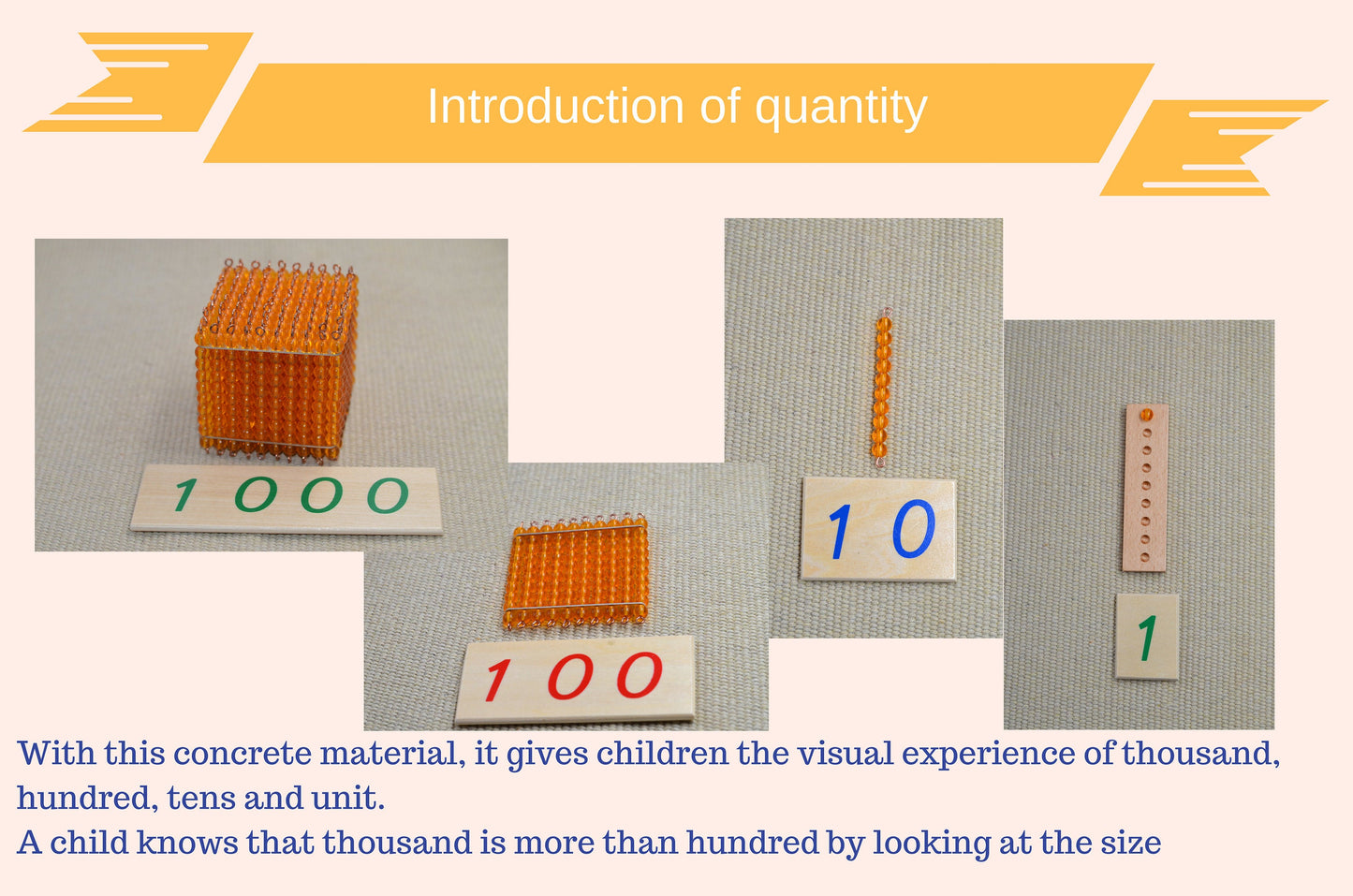 Montessori golden beads / Montessori decimal system