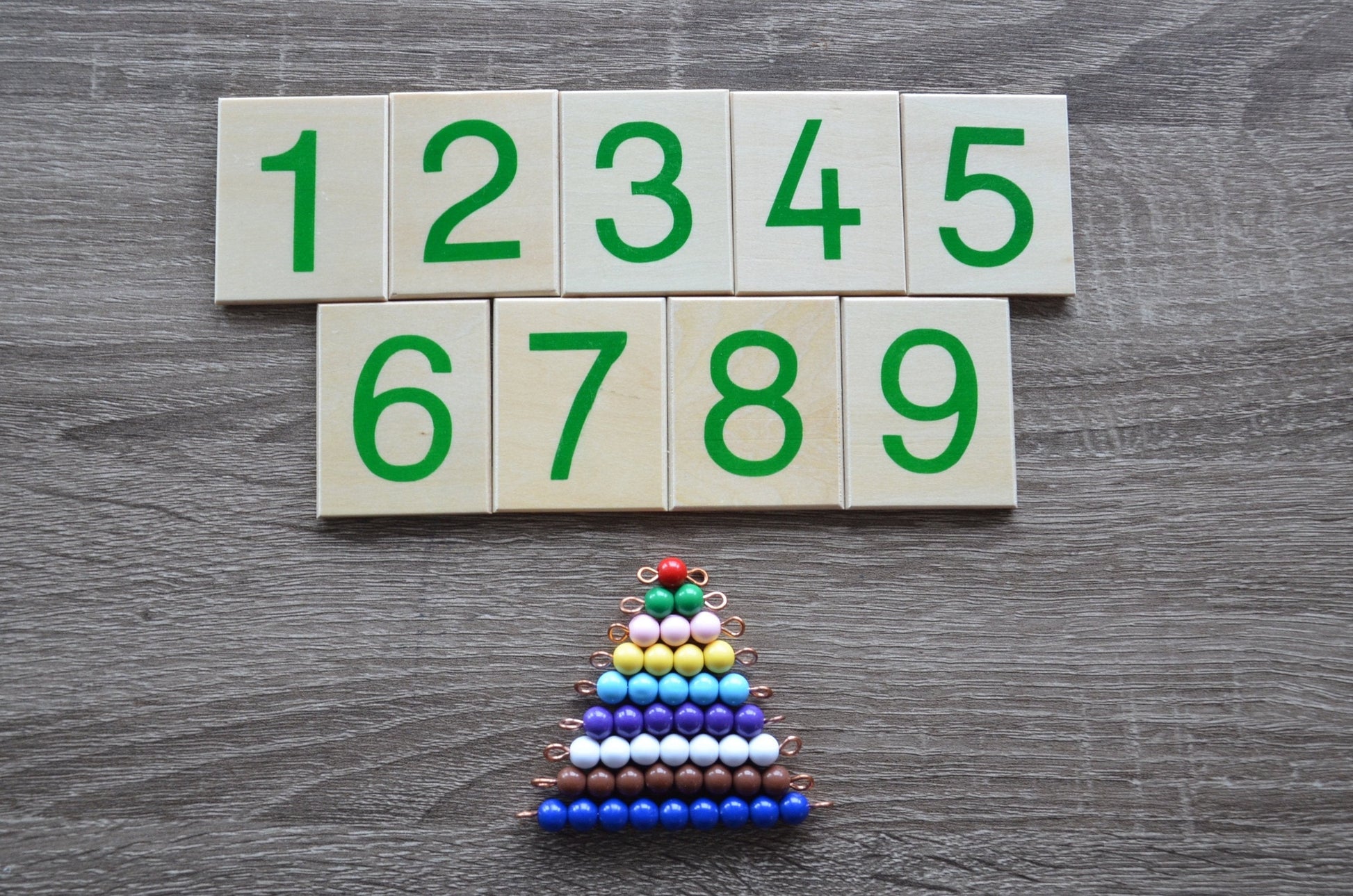 Montessori learn number bead bars set with wooden number card – CANMOM