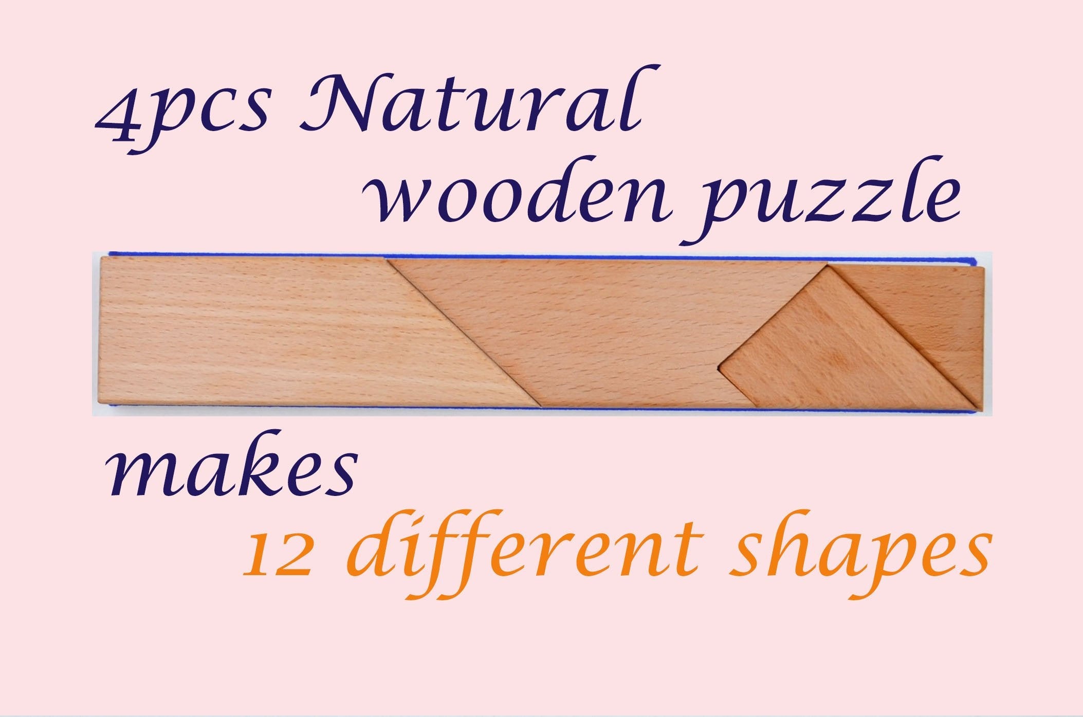 Natural wooden puzzle learning toy / brain teaser / birthday gift / puzzles tangram