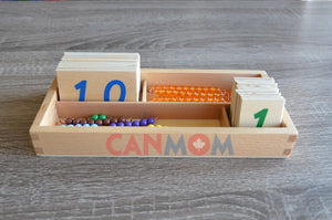 Open image in slideshow, Montessori double digits learning place value math set
