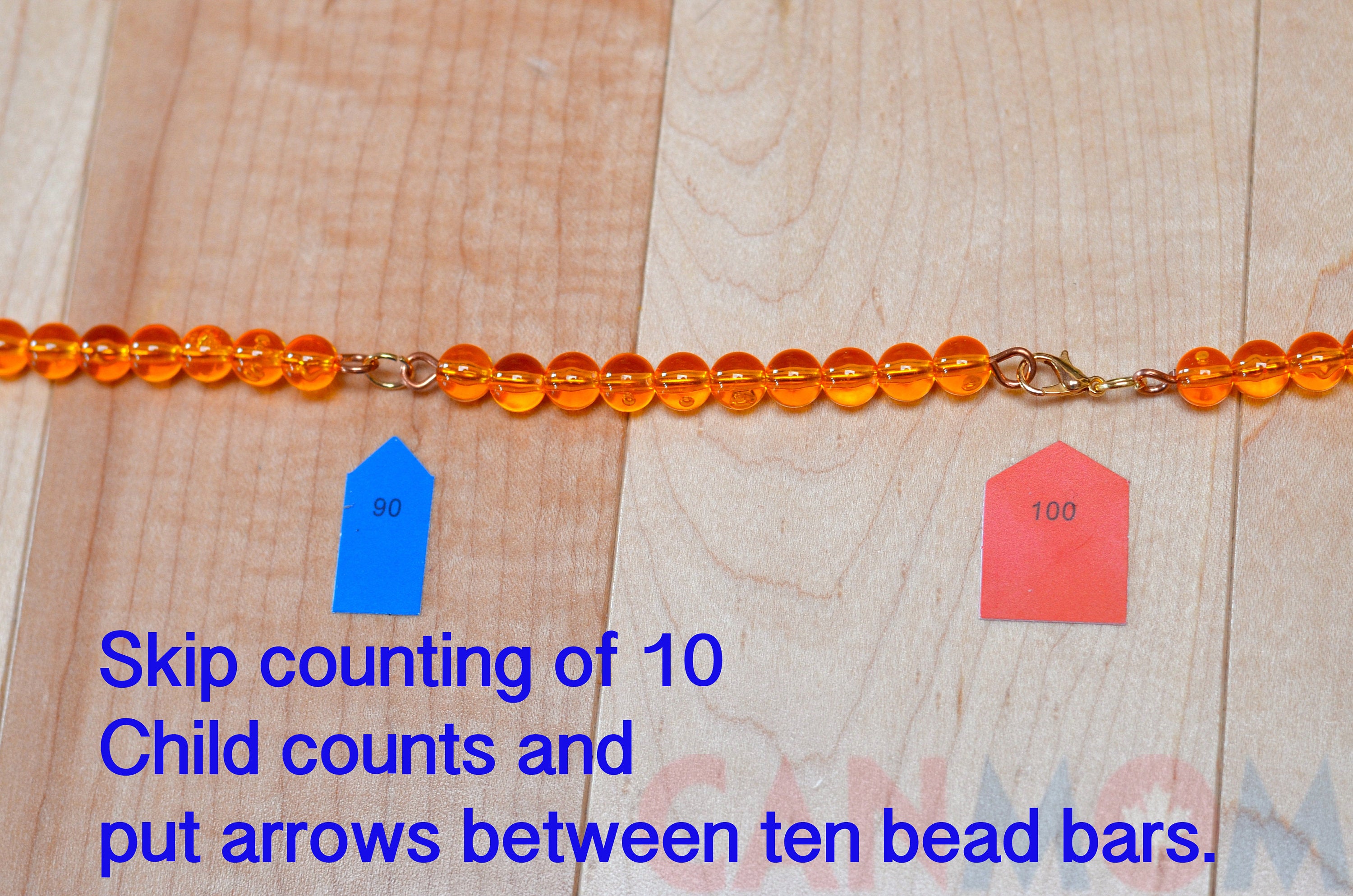 Montessori 1-1000 bead chains / Math educational learning material / skip counting 10 learning / homeschooler / times table