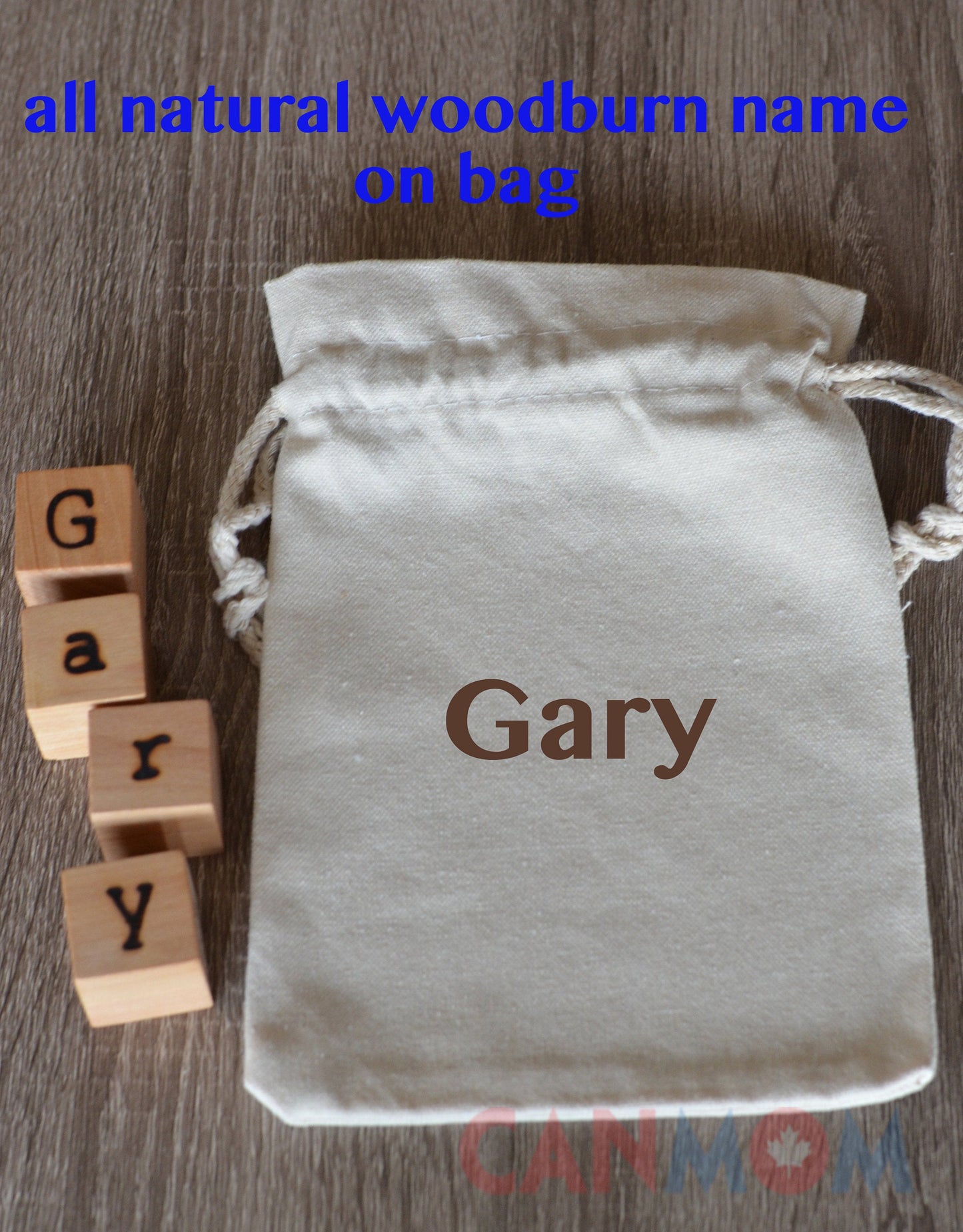 All natural wooden name blocks