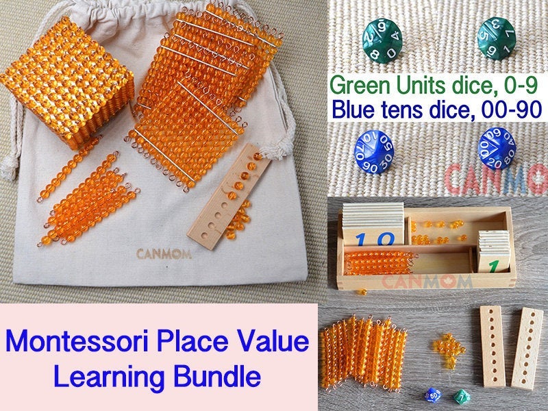 Montessori Math place value bundle / Montessori math toys / addition/ subtraction/ double digits / homeschool /  gift for children