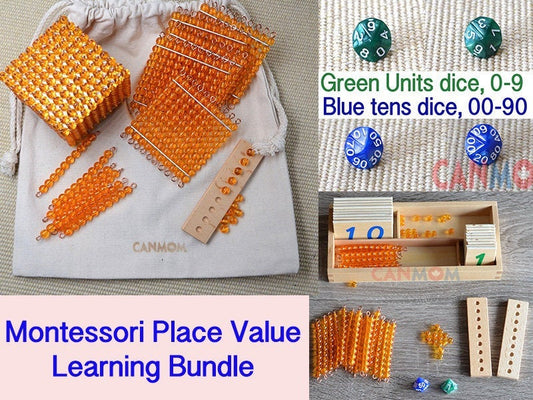 Montessori Math place value bundle / Montessori math toys / addition/ subtraction/ double digits / homeschool /  gift for children