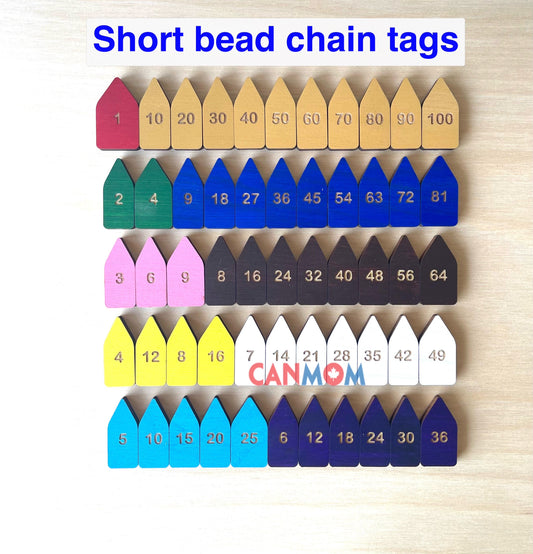 Montessori bead chain wooden tag arrows/Math educational learning material/times table/homeschooler/kids gift