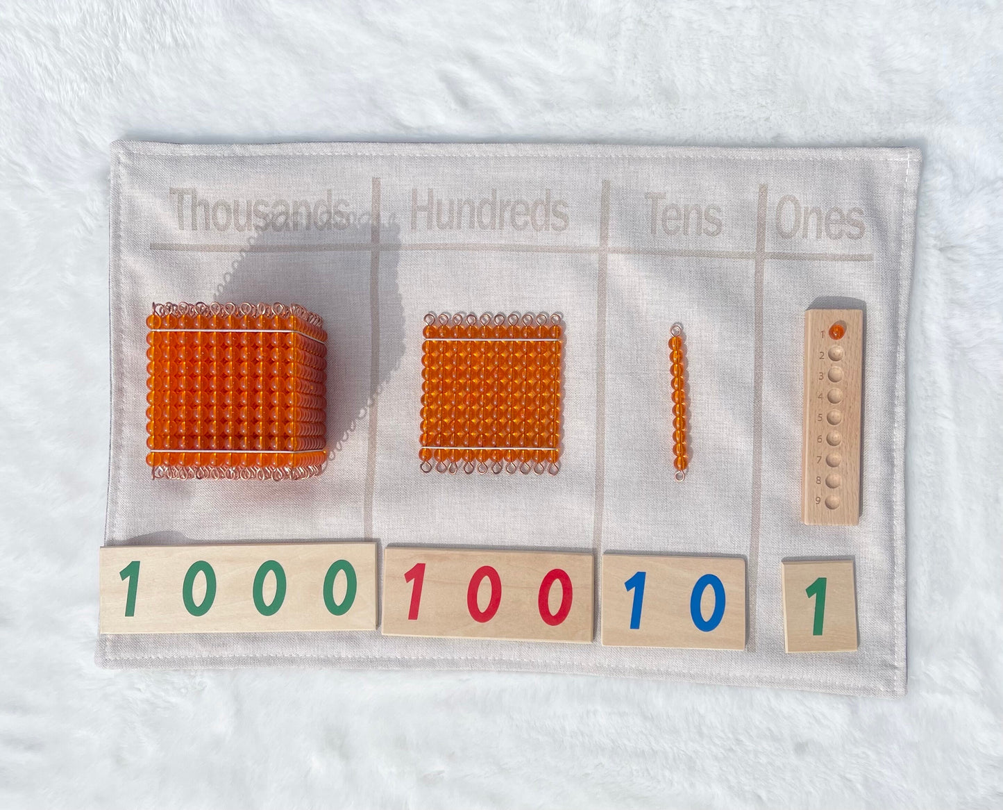 Montessori decimal system work mat/Montessori Mat