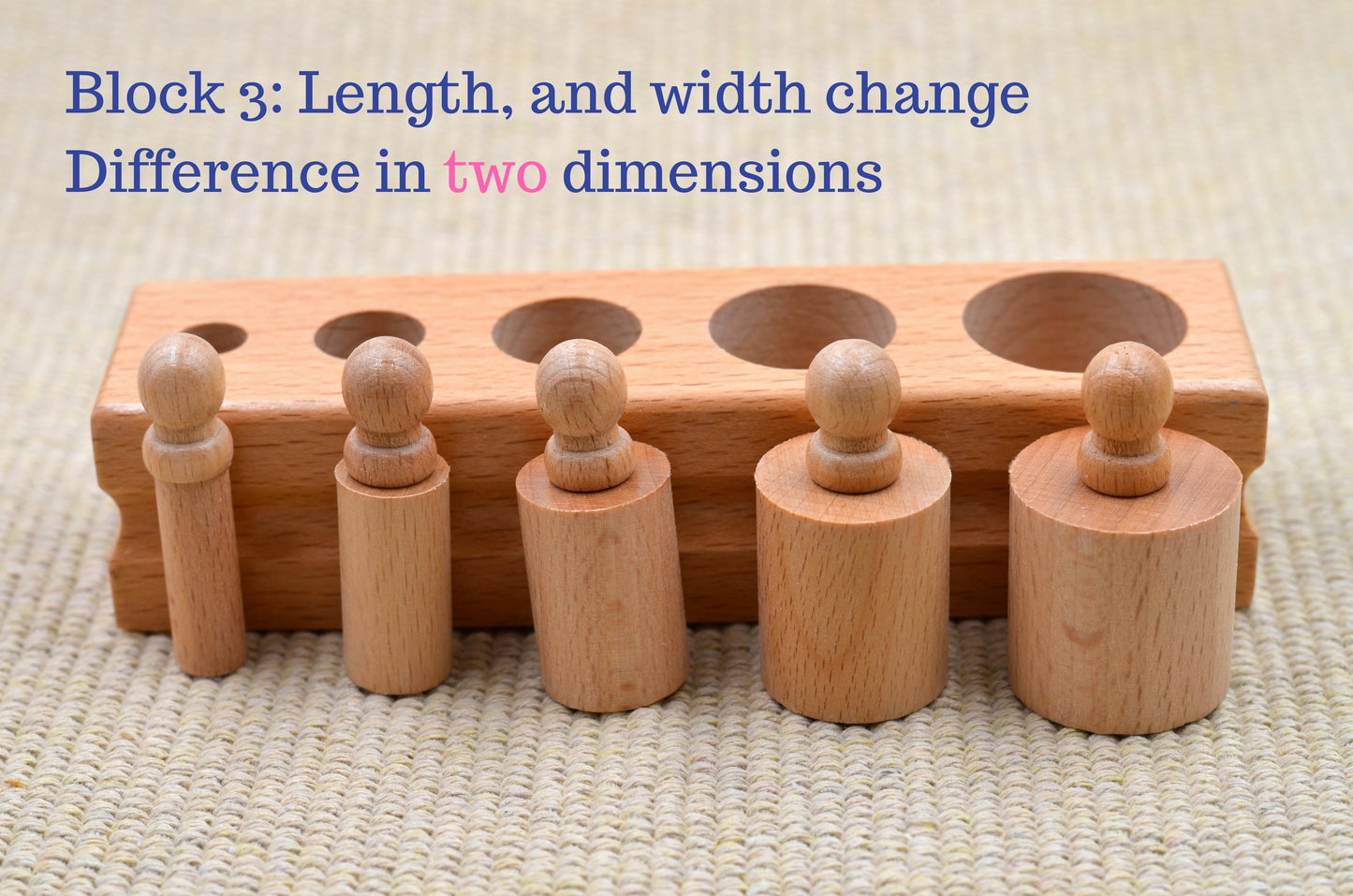 Wooden learning toy / Montessori Knobbed and knobless cylinder block Set / Preschooler learning puzzle / education toy /