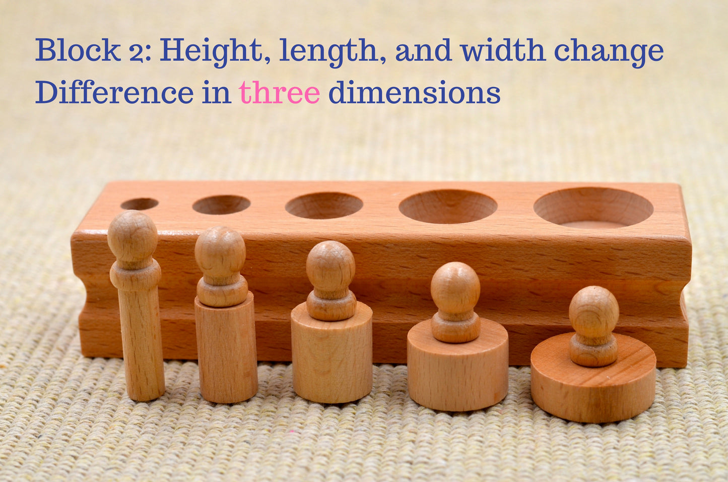 Wooden learning toy / Montessori Knobbed and knobless cylinder block Set / Preschooler learning puzzle / education toy /