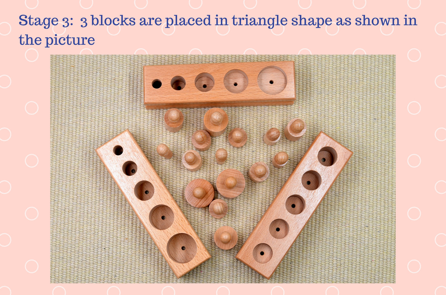 Wooden learning toy / Montessori Knobbed and knobless cylinder block Set / Preschooler learning puzzle / education toy /