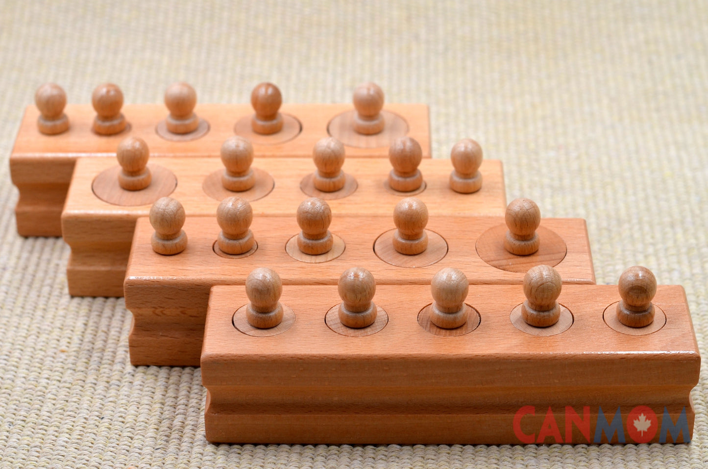 Wooden learning toy / Montessori Knobbed and knobless cylinder block Set / Preschooler learning puzzle / education toy /