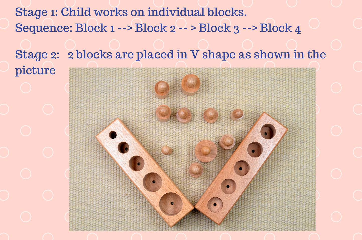 Wooden learning toy / Montessori Knobbed and knobless cylinder block Set / Preschooler learning puzzle / education toy /