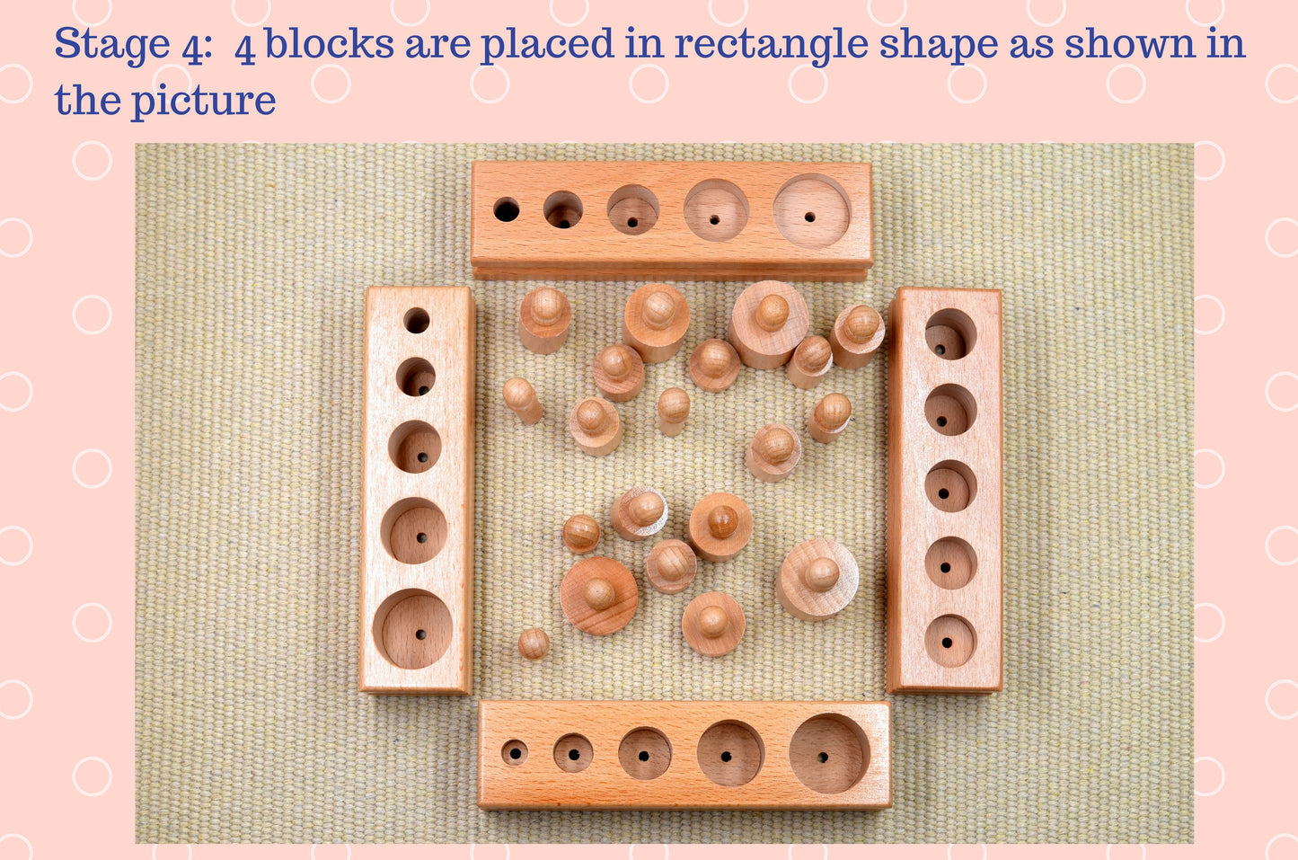 Wooden learning toy / Montessori Knobbed and knobless cylinder block Set / Preschooler learning puzzle / education toy /