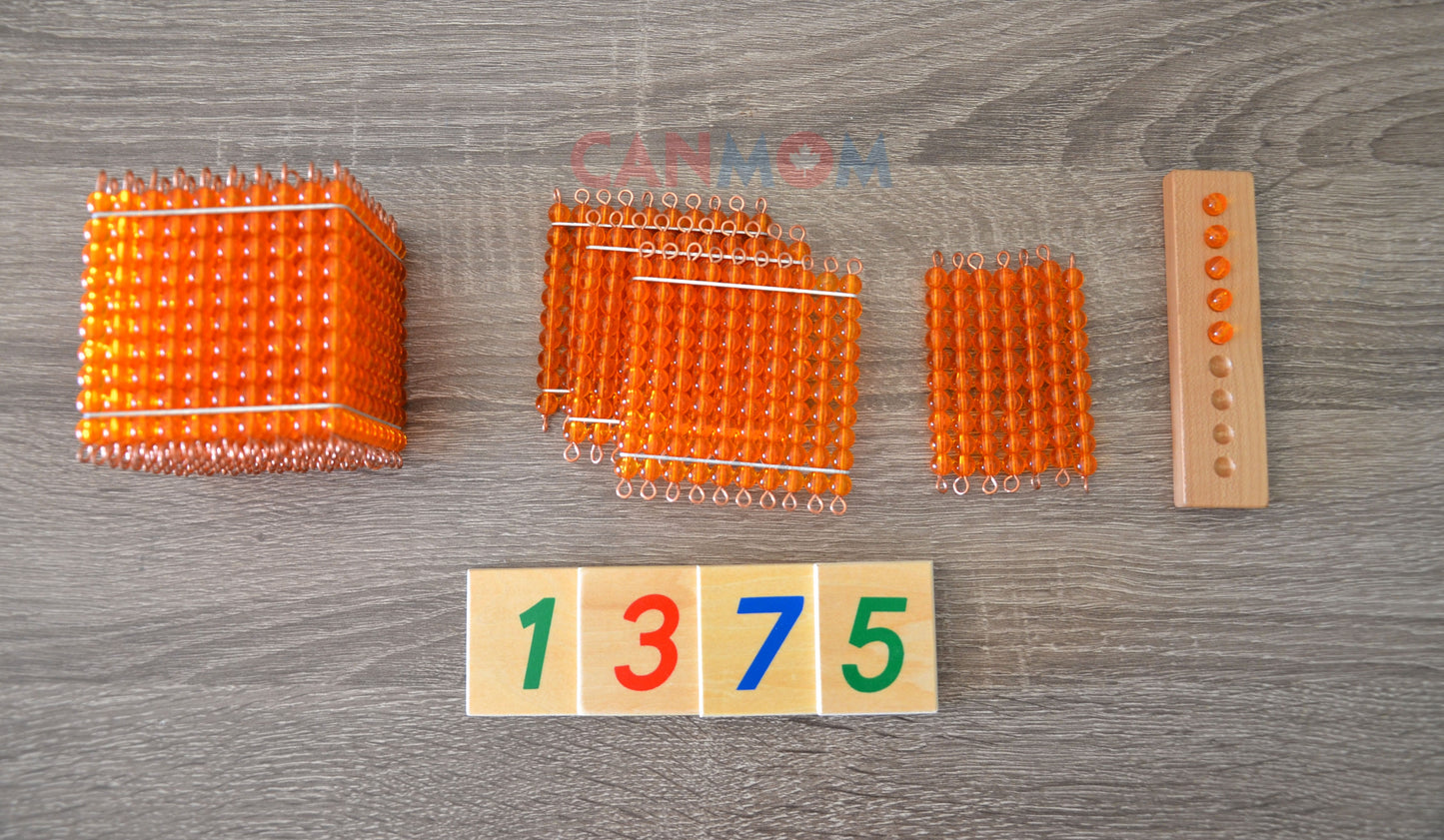 Number learning toy / Montessori golden bead math toys / homeschool / place value / learning toys / gift for children