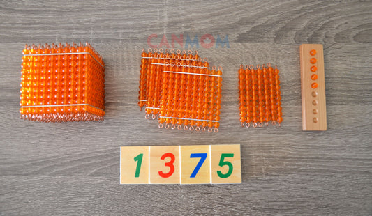Number learning toy / Montessori golden bead math toys / homeschool / place value / learning toys / gift for children
