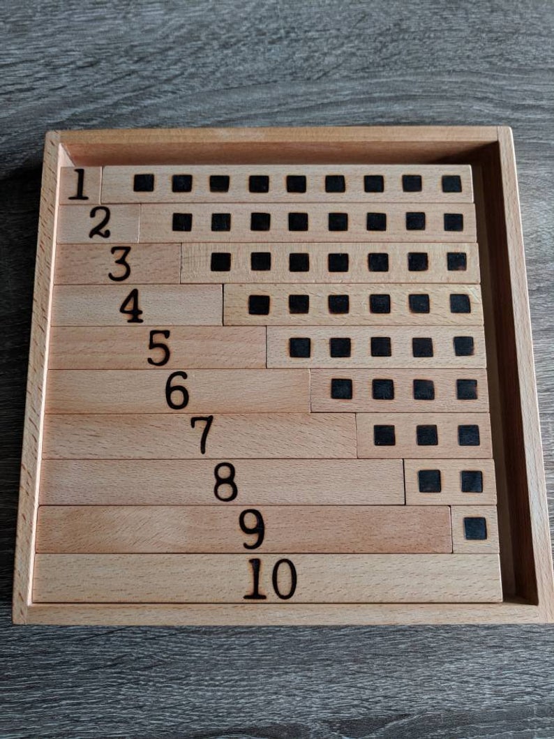 Montessori personalized math learning number puzzle / Preschool Math learning puzzle / make 10 wooden toy / personalized kids gift