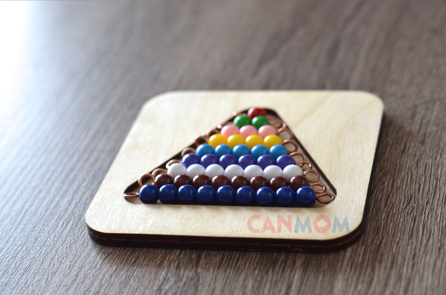 Montessori numbers bead bars with natural wooden tray