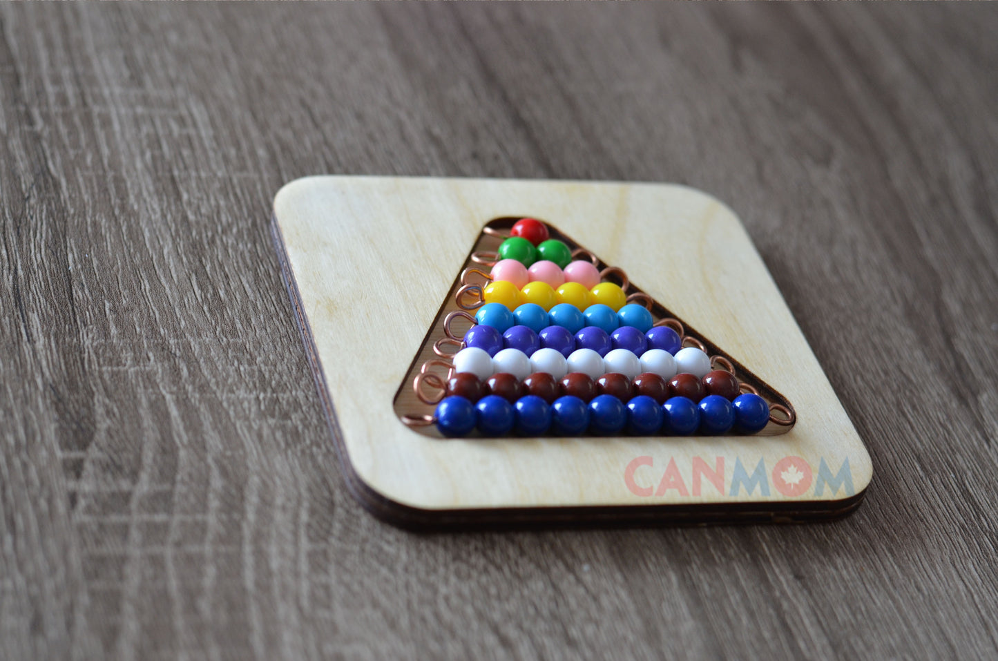 Montessori numbers bead bars with natural wooden tray