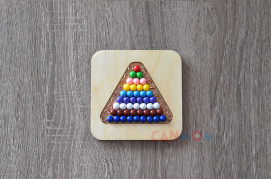 Montessori numbers bead bars with natural wooden tray